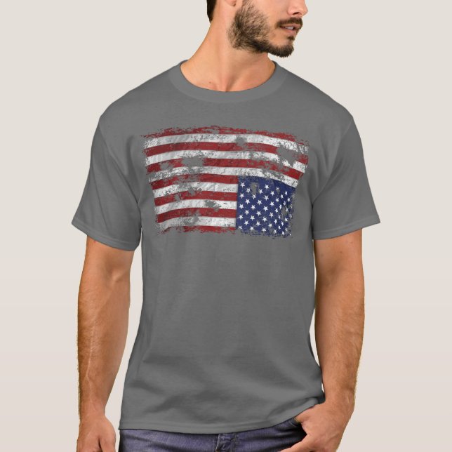 America In Distress - Upside Down Flag T-Shirt (Front)