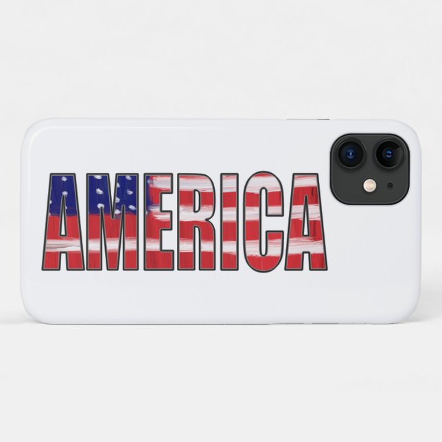 AMERICA In Flag Colors Case-Mate iPhone Case (Back (Horizontal))