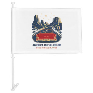 America In Full Color Car Flag