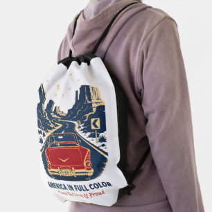 America In Full Color Drawstring bag