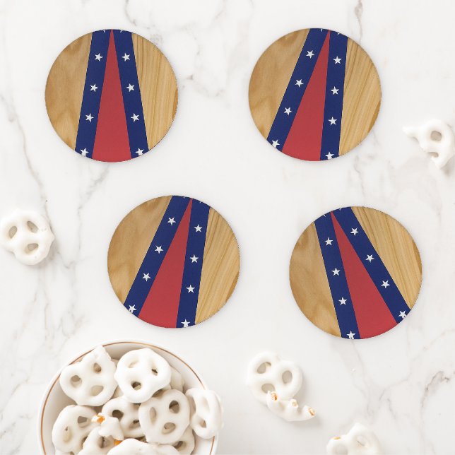 America-Inspired Art | Flags, Jerseys & 4th of Jul Coaster Set (In Situ)
