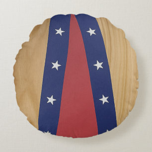 America-Inspired Art   Flags, Jerseys & 4th of Jul Round Pillow