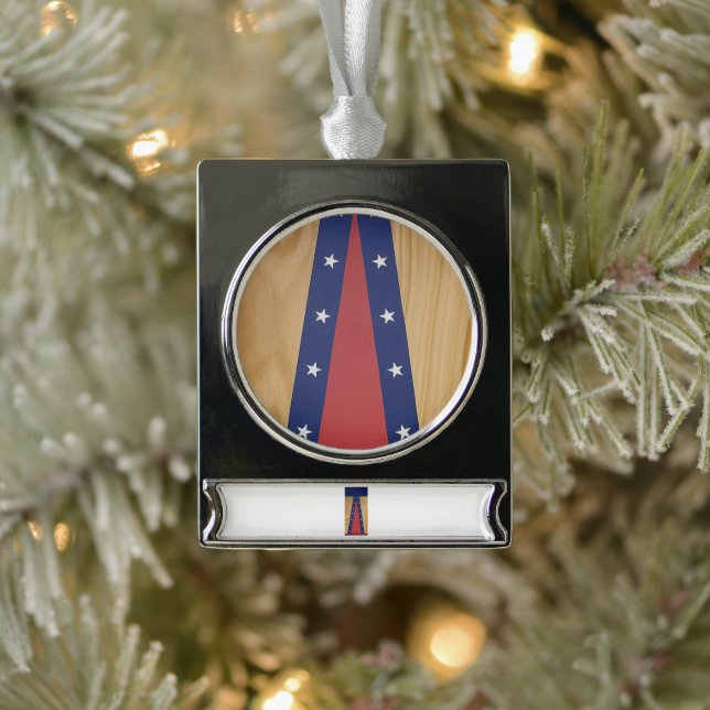 America-Inspired Art | Flags, Jerseys & 4th of Jul Silver Plated Banner Ornament (Tree)