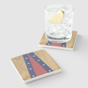 America-Inspired Art Flags, Jerseys & 4th of Jul Stone Coaster
