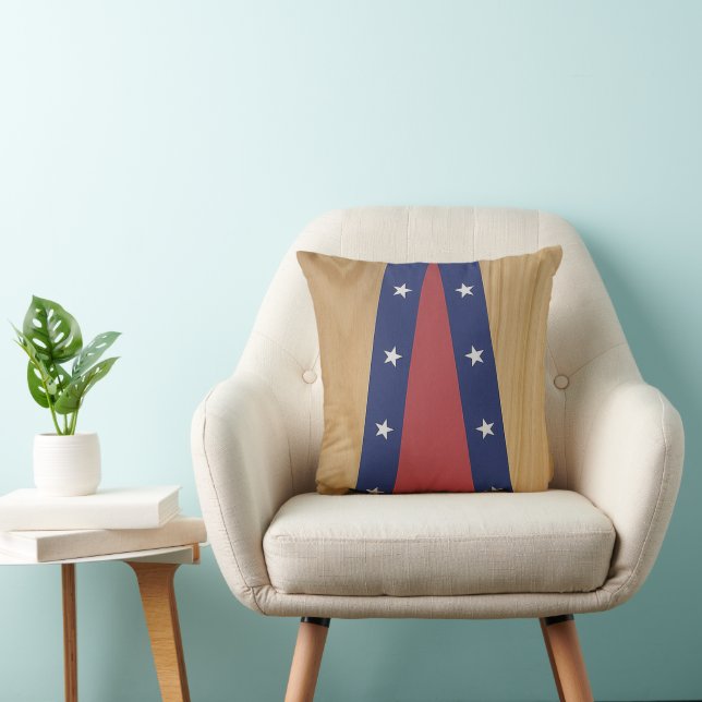 America-Inspired Art | Flags, Jerseys & 4th of Jul Throw Pillow (Chair)