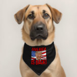 America is Back Donald Trump American Flag SOTU Pet Bandana Collar