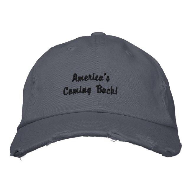 America is Back Embroidered Baseball Cap (Front)