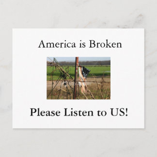 America is Broken, Ple... Postcard