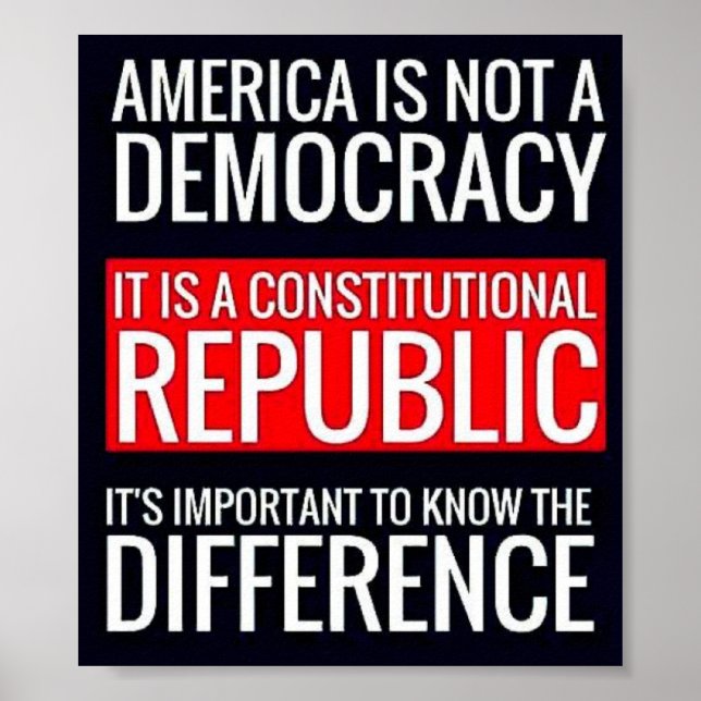 America Is Not A Democracy Poster (Front)