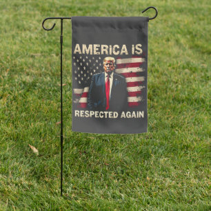 America is Respected Again Trump USA 4Th Of July Garden Flag