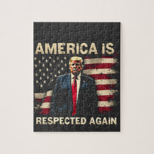 America is Respected Again Trump USA 4Th Of July Jigsaw Puzzle