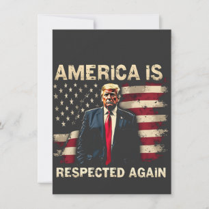 America is Respected Again Trump USA 4Th Of July Thank You Card
