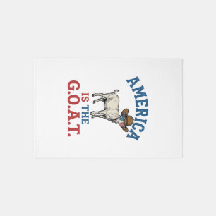 America Is The G.O.A.T Patriotic Goat Cowboy Shirt Rug