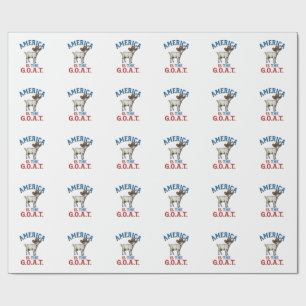 America Is The G.O.A.T Patriotic Goat Cowboy Shirt Wrapping Paper