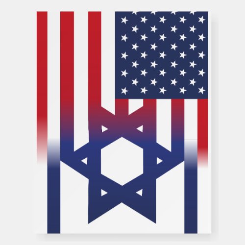 America Israel Flag Foam Board