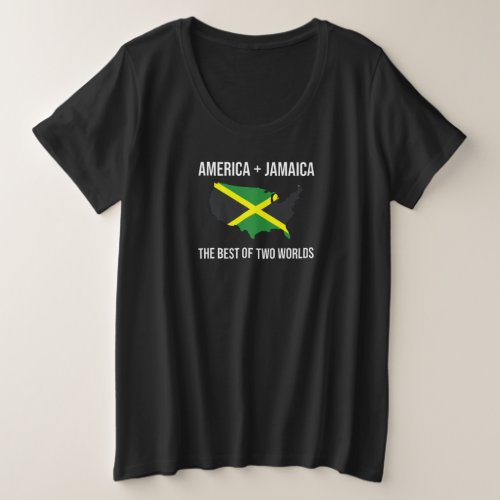 America  Jamaica for proud Jamaican Americans Plus Size T_Shirt