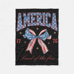 America Land Of The Free 1776 Eagle 4th Of July Wo Fleece Blanket