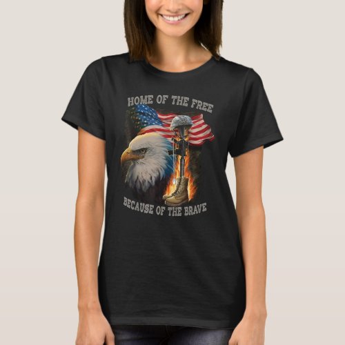 America Land Of The Free Home Because Of The Brave T_Shirt