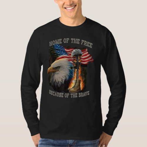 America Land Of The Free Home Because Of The Brave T_Shirt