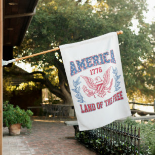 America Land of the Free House Flag