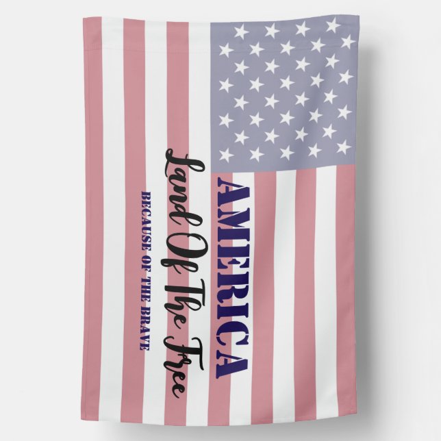 America Land of the Free Patriotic Poster House Flag (Back)
