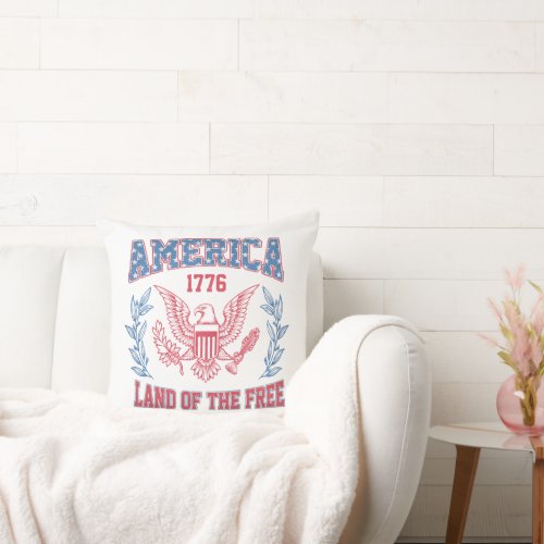 America Land of the Free Throw Pillow