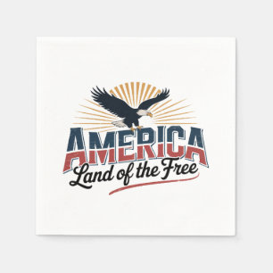 America – Land of the Free with Majestic Eagle Napkins