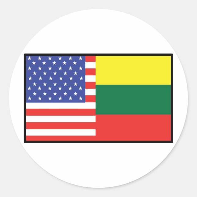 America Lithuania Classic Round Sticker (Front)