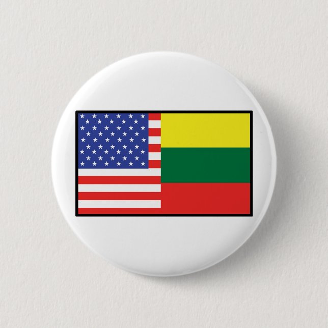 America Lithuania Pinback Button (Front)