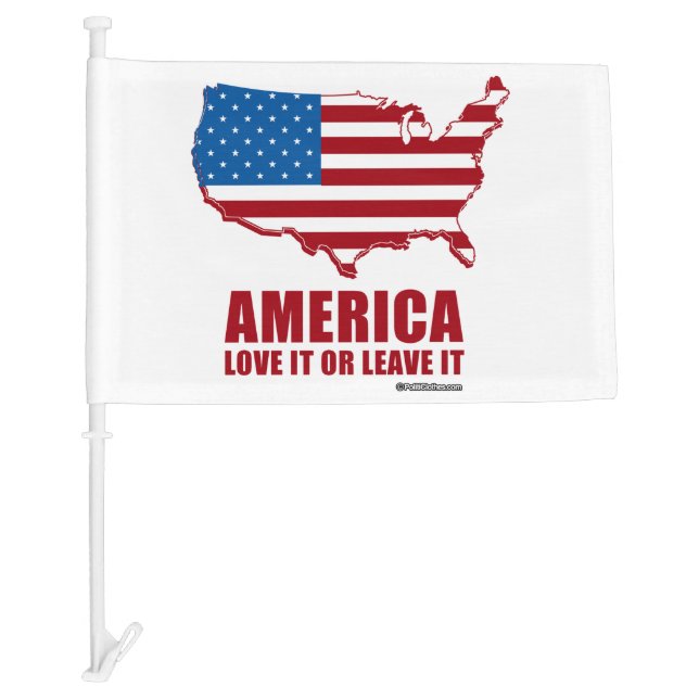 America. Love it or Leave it. Car Flag (Front)