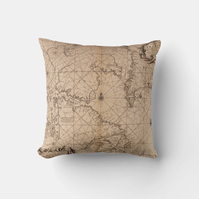America Map - Throw Pillow (Front)