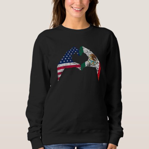 America Mexico Flag Vintage Mexican Roots American Sweatshirt