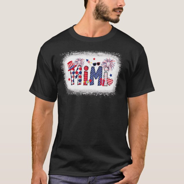America Mimi Flip Flops Fireworks Patriotic Mimi 4 T-Shirt (Front)