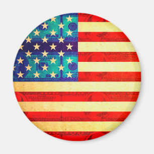 America money flag magnet