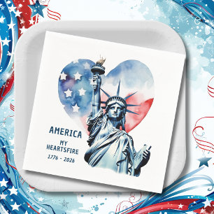 America My Heartsfire 1776-2026 Patriotic Napkins