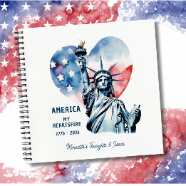 America My Heartsfire Personalized Patriotic Notebook
