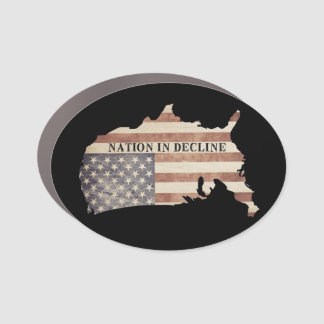 America—Nation in Decline Distress Flag 2024 Car Magnet