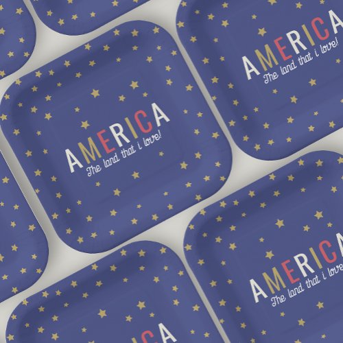 America Navy 4th of July Decorations Paper Plates