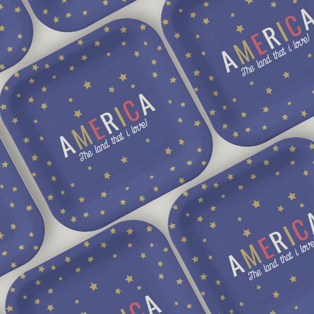 America Navy 4th of July Decorations Paper Plates (Creator Uploaded)