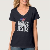 America Needs Jesus Christian Salvation Gospel Bib T-Shirt