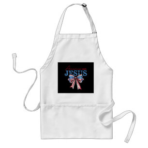 America Needs Jesus Christian USA Flag Coquette 4t Adult Apron