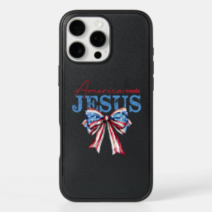 America Needs Jesus Christian USA Flag Coquette 4t iPhone 16 Pro Max Case