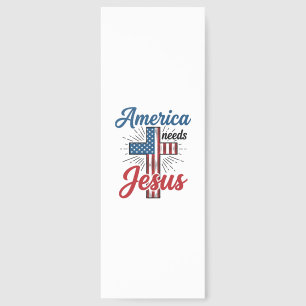 America Needs Jesus Patriotic Cross Shirt Design_1 Bookmarks