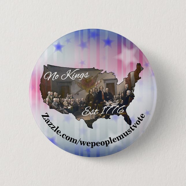 America No Kings Est 1776 Button (Front)