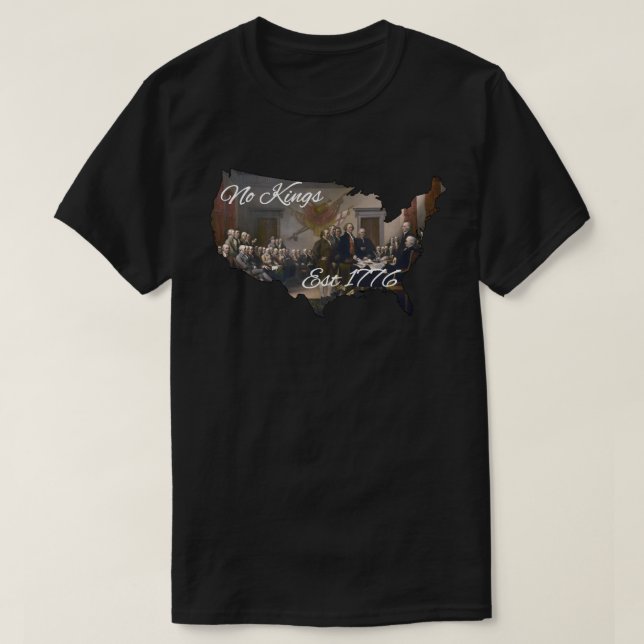 America No Kings Est 1776 T-Shirt (Design Front)