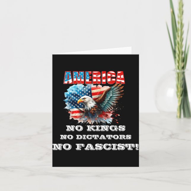 America No Kings No Dictators No Fascist  Card (Front)