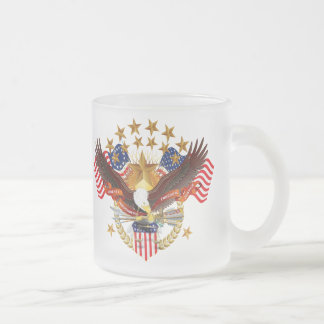 America Not Forgotten Dual Logo Frosted Glass Coffee Mug