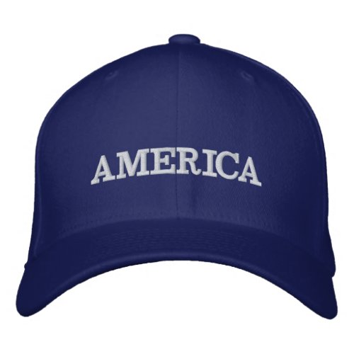 America on Blue Embroidered Baseball Cap