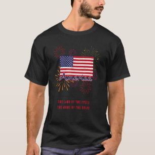 America On The Background Of The American Flag T-Shirt
