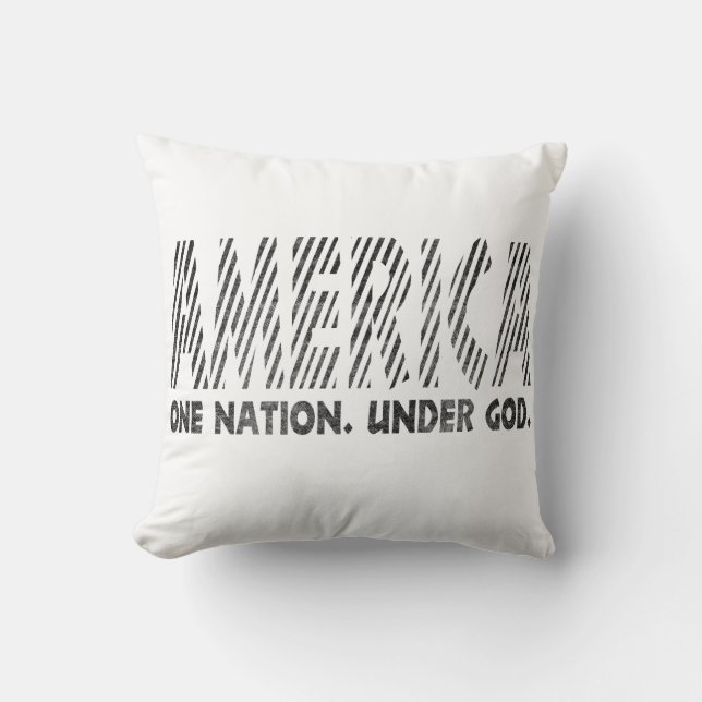 america, one nation under god , american T-Shirt Throw Pillow (Front)